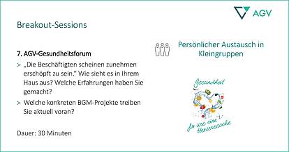 Gesundheitsforum 2022 breakout sessions