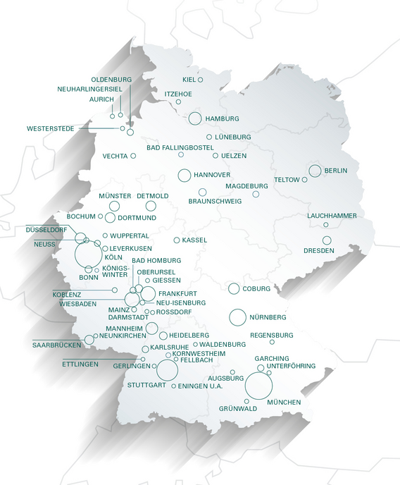 Regionale Verteilung der Mitgliedsunternehmen