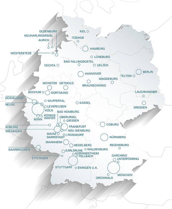 Regionale Verteilung der Mitgliedsunternehmen