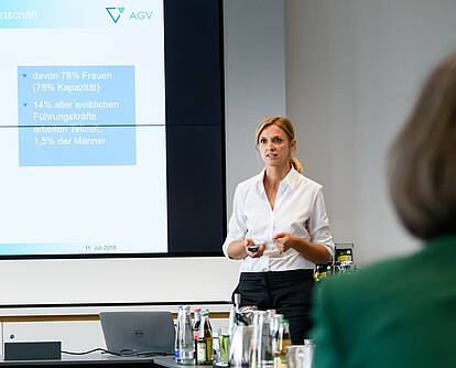 Betina Kirsch hält Vortrag