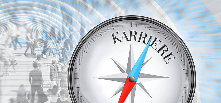 Stellenmarkt der Branche Kompass mit der Auschrift „Karriere“