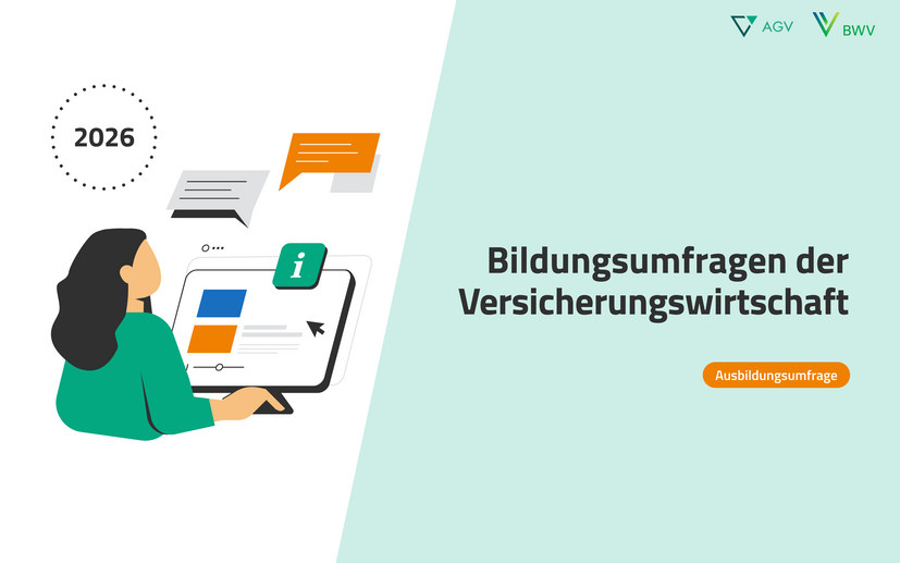 Deckblatt Bildungsumfragen der Versicherungswirtschaft – Ausbildungserhebung 2026 Deckblatt Bildungsumfragen der Versicherungswirtschaft – Ausbildungserhebung 2026